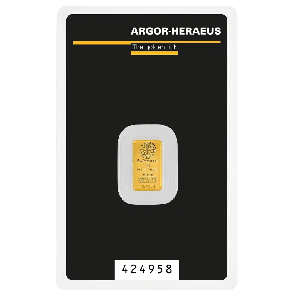 Argor-Heraeus 1 грама златно кюлче
