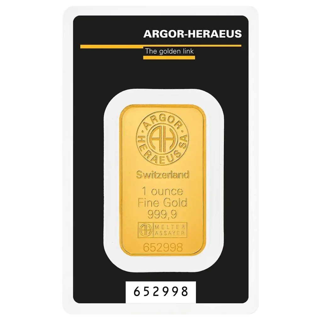 Argor-Heraeus 1 унция златно кюлче