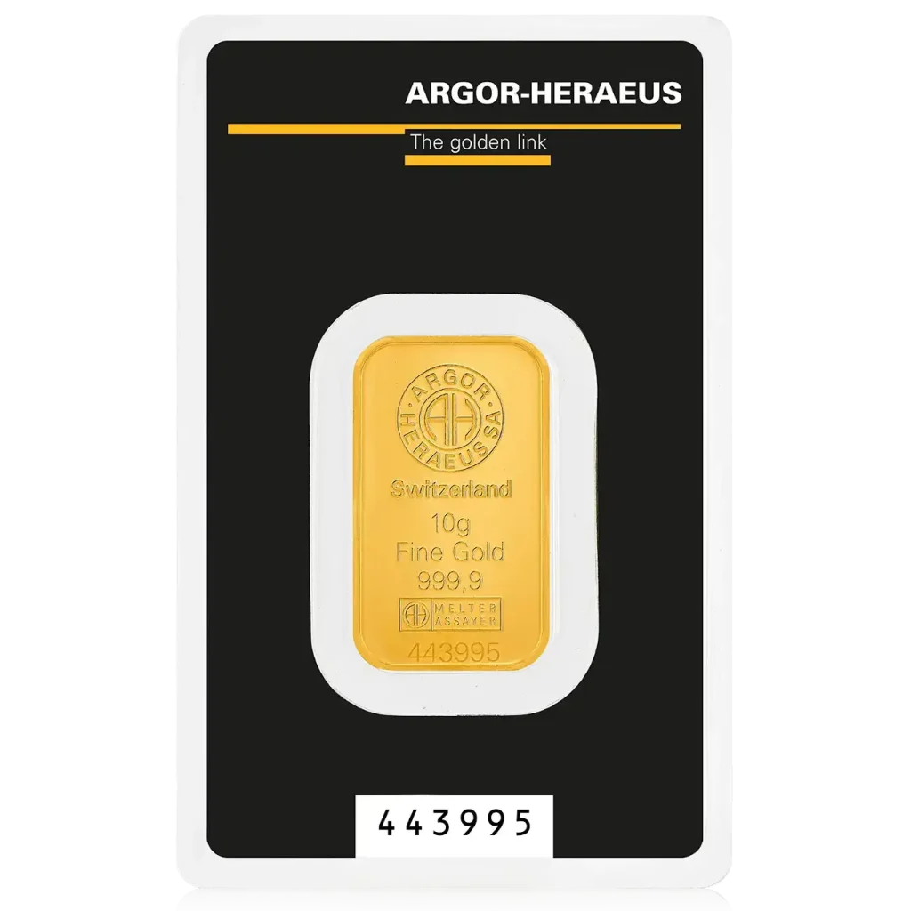 Argor-Heraeus 10 грама Златно кюлче