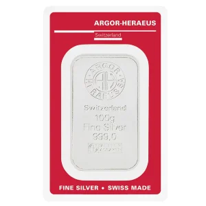 Argor-Heraeus 100 грама сребърно кюлче – цена