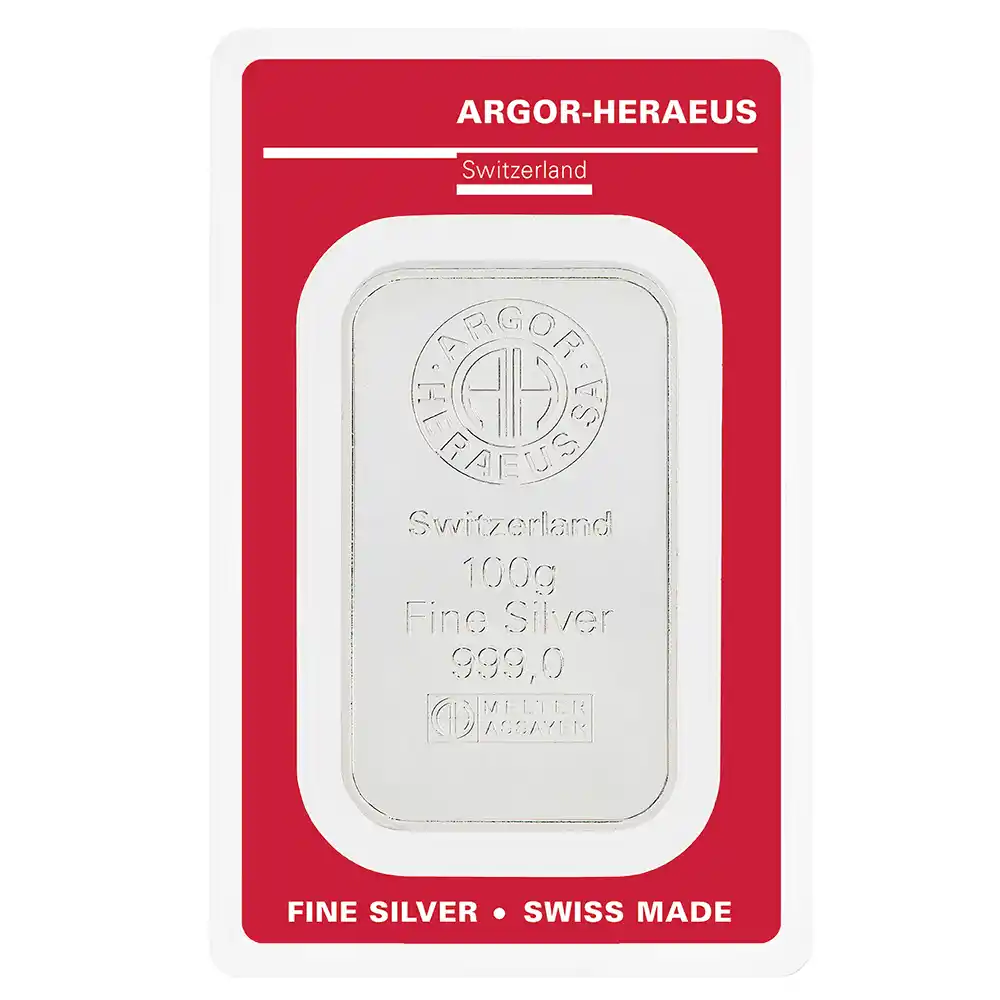 Argor-Heraeus 100 грама сребърно кюлче