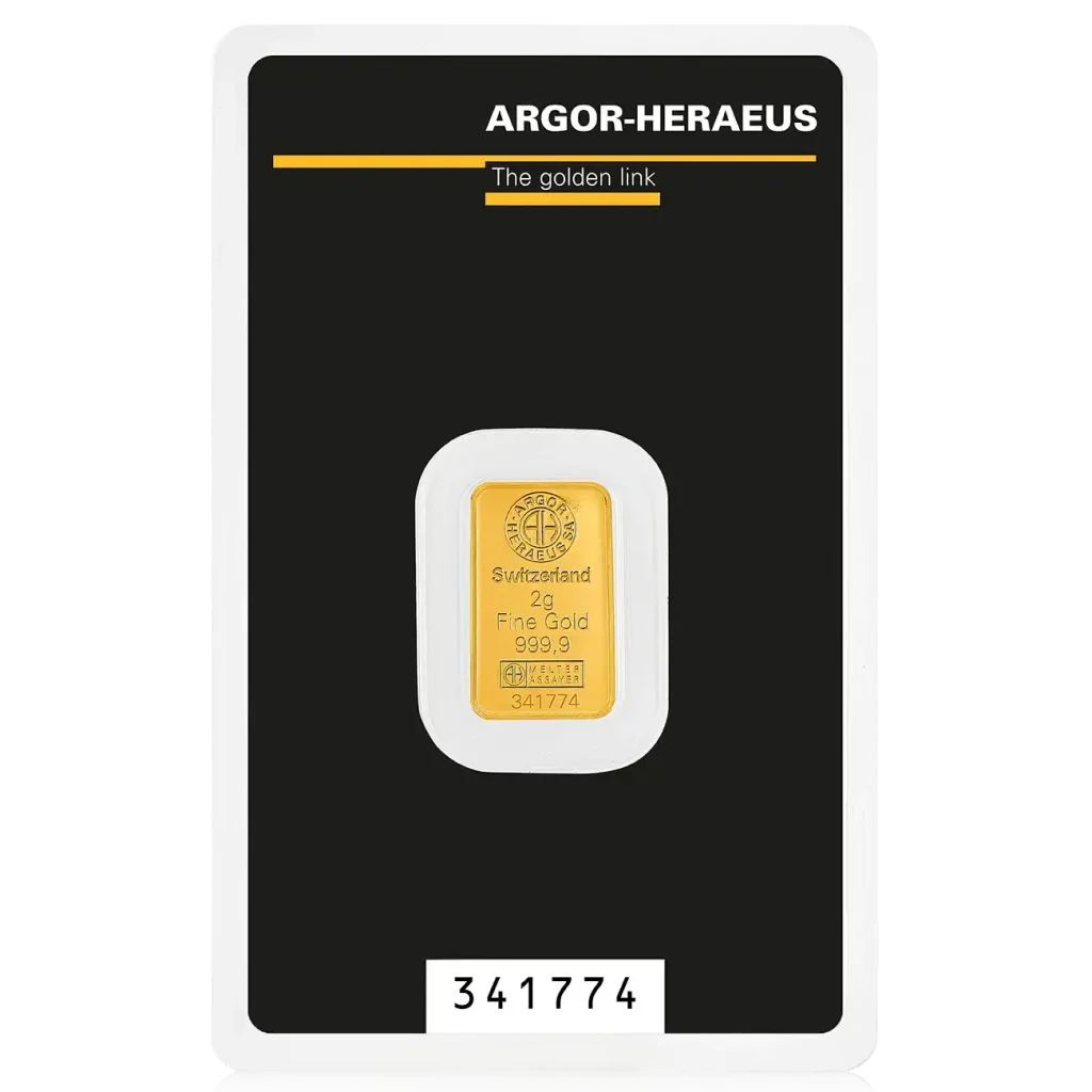 Argor-Heraeus 2 грама златно кюлче