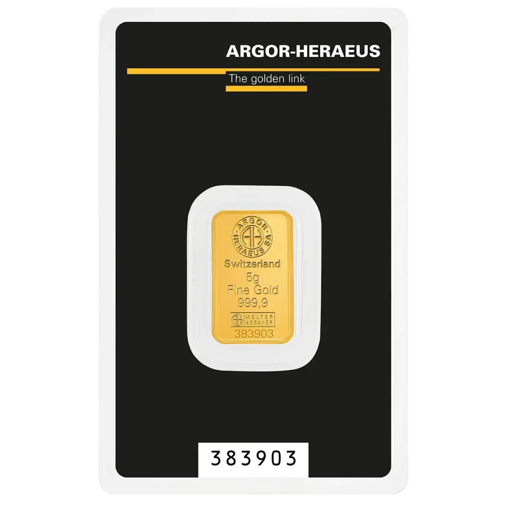 Argor-Heraeus 5 грама златно кюлче