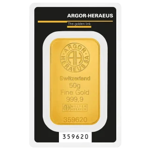 Argor-Heraeus 50 грама златно кюлче – цена