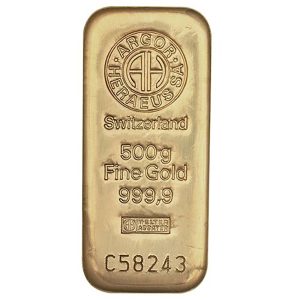 Argor-Heraeus 500 Грама Златно Кюлче – цена