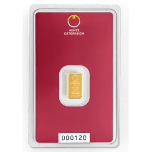 Austrian Mint 1 грам златно кюлче – цена