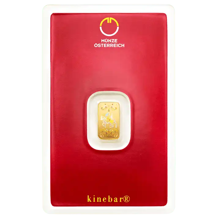 Austrian Mint 1 грам златно кюлче KineBar дизайн