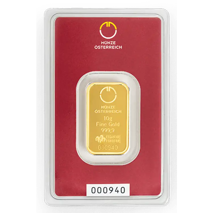 Austrian Mint 10 грама златно кюлче