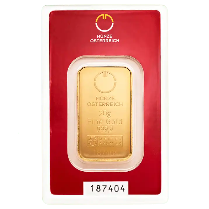 Austrian Mint 20 грама златно кюлче
