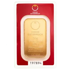 Austrian Mint 50 грама златно кюлче – цена