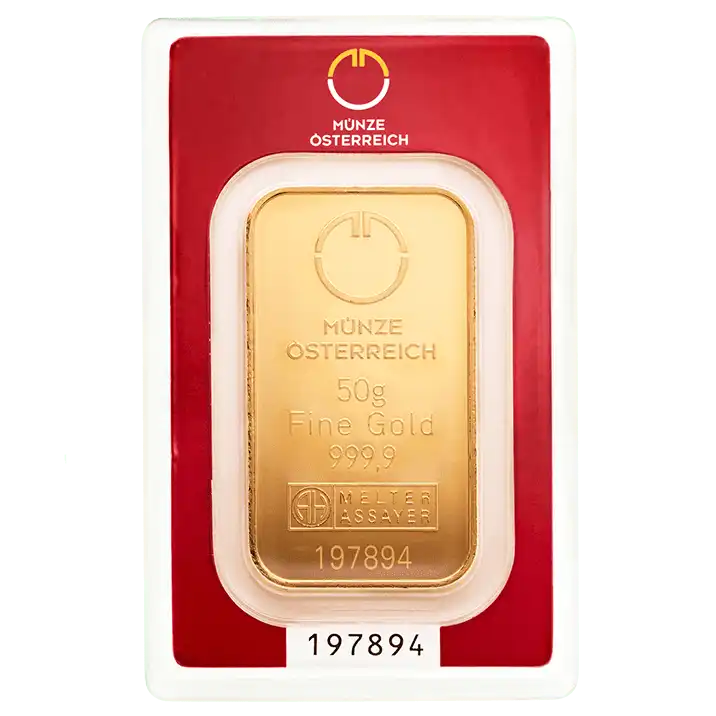 Austrian Mint 50 грама златно кюлче