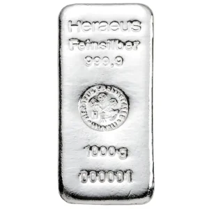 Heraeus 1 килограм сребърно кюлче – цена