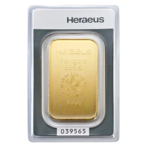 Heraeus 100 грама златно кюлче – цена