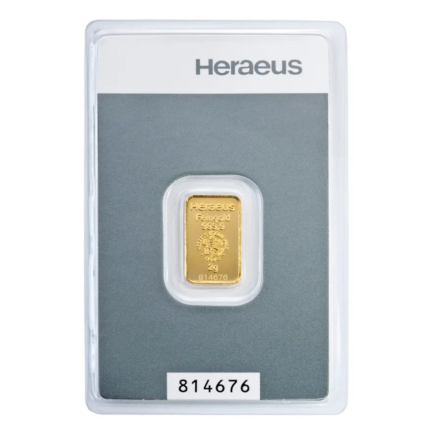 Heraeus 2 грама златно кюлче Kinebar