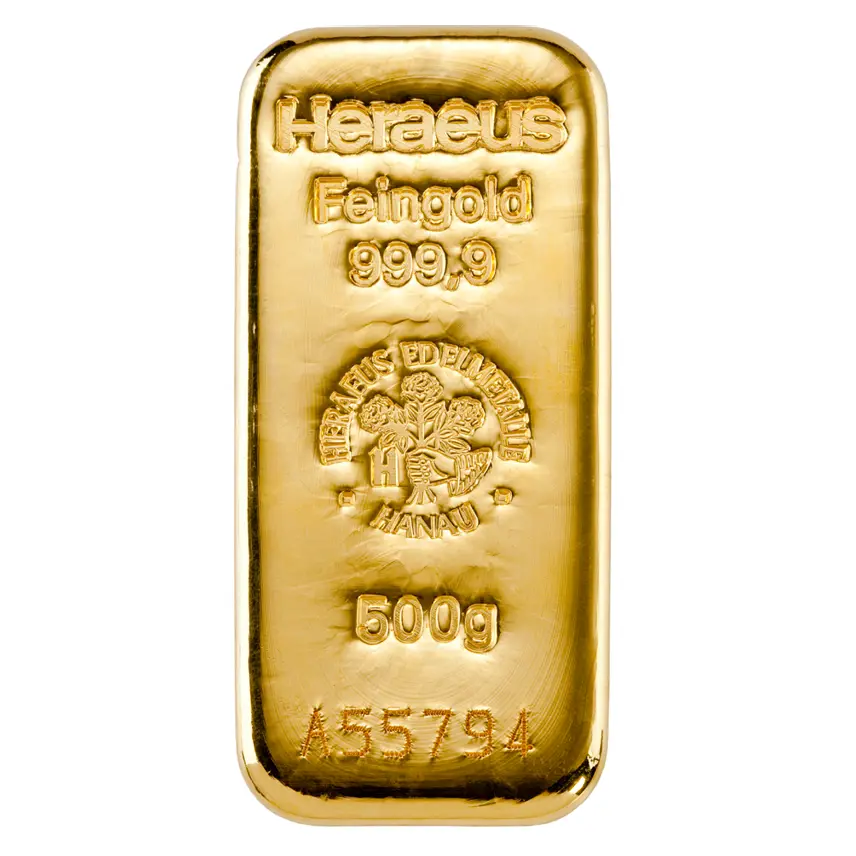 Heraeus 500 грама лято златно кюлче