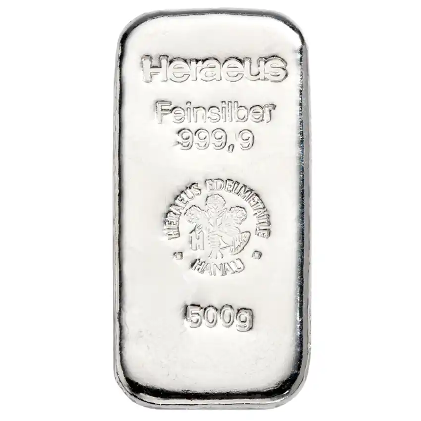 Heraeus 500 грама сребърно кюлче