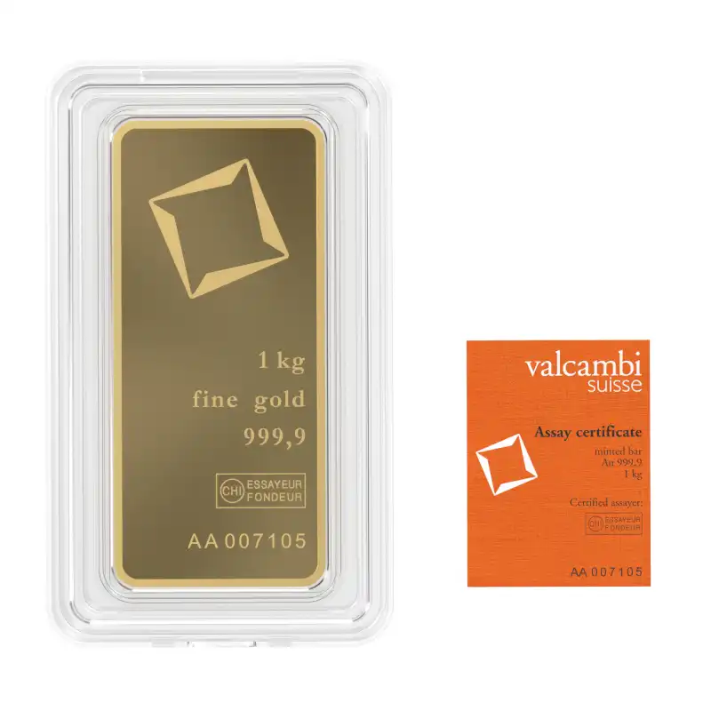 Valcambi 1 килограм златно кюлче