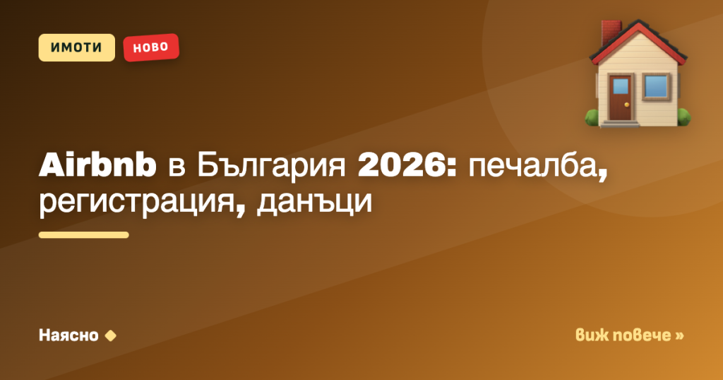 Airbnb в България 2026: печалба, регистрация, данъци