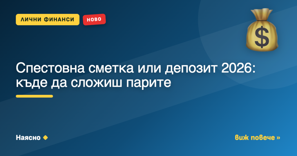 Спестовна сметка или депозит 2026: къде да сложиш парите