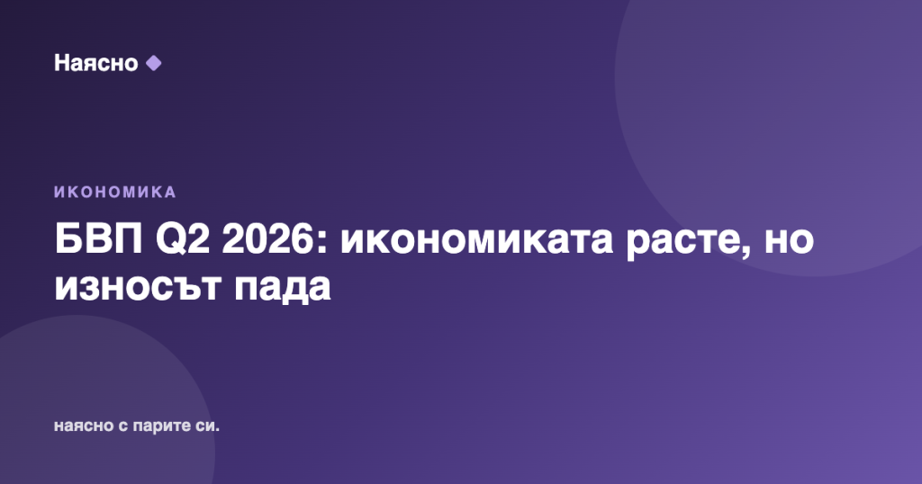 БВП Q2 2026: икономиката расте, но износът пада