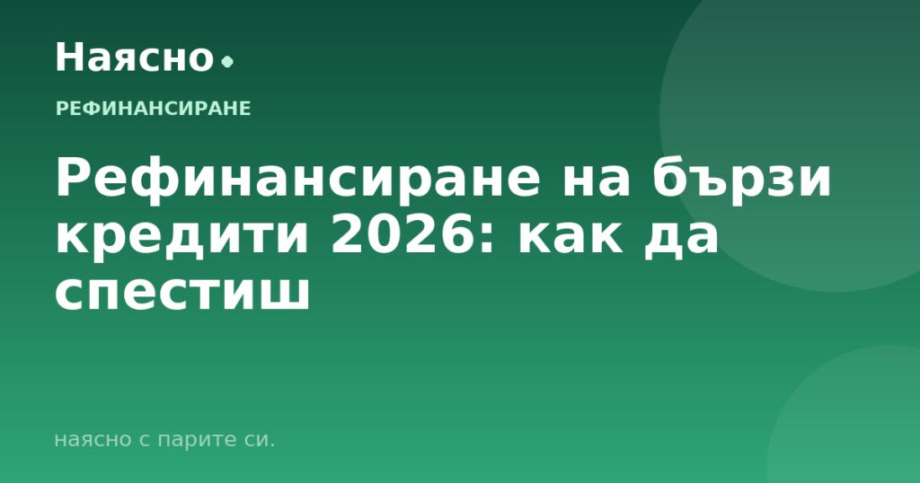 Рефинансиране на бързи кредити 2026: как да спестиш